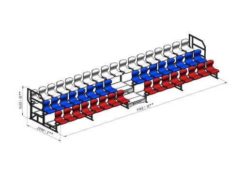 Трибуна сборно-разборная 3-х рядная на 50 мест СТ-220#4 Трибуна сборно-разборная 3-х рядная на 50 мест СТ-220#4
