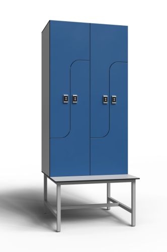Шкаф для раздевалок ЛДСП Z 2-2 на скамье-подставке (2 секции) 1850х864х500 мм#5