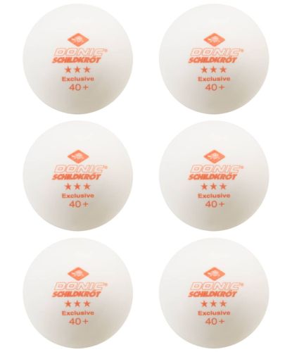 Мяч для настольного тенниса DONIC 3* Exclusive (6 шт.) белый#4