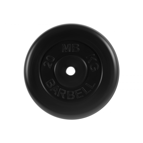 Диск обрезиненный 20кг, d=26мм (черный) MB Barbell MB-PltB26-20