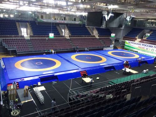 Помост для борьбы на три ковра 41,5х15,5х0,8 м СТ-180#5