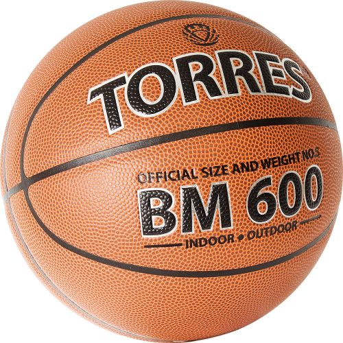 Мяч баскетбольный TORRES BM600 №5 (ПУ) коричневый