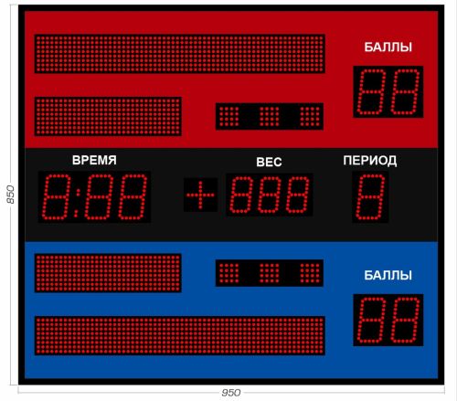 Табло для греко-римской и вольной борьбы 950x850 мм