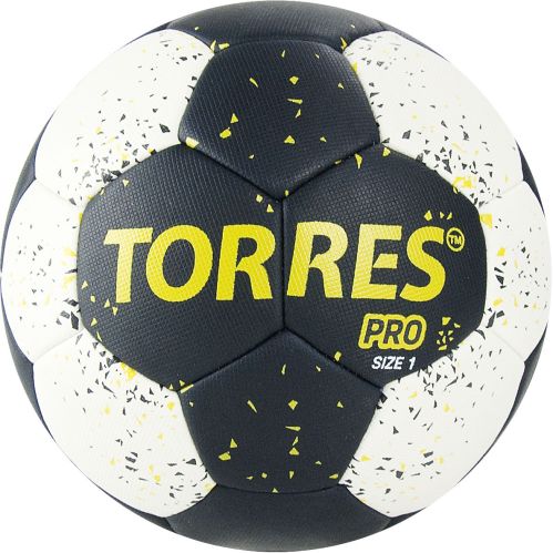 Мяч гандбольный TORRES PRO №1 (ПУ) черно-бело-желтый Мяч гандбольный TORRES PRO №1 (ПУ) черно-бело-желтый