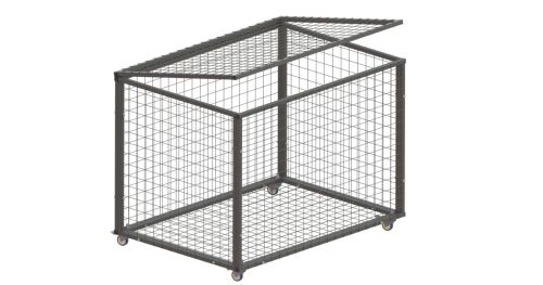 Корзина для мячей передвижная 750х1050х750 на 40 шт. (сетка) СТ-35