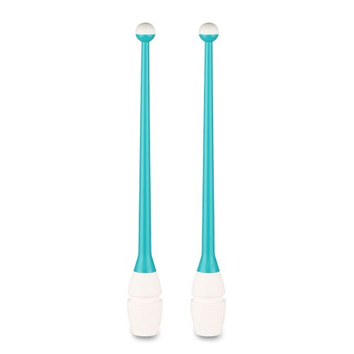 Булавы для художественной гимнастики INDIGO IN018-BW 41 см (бирюзово-белый)