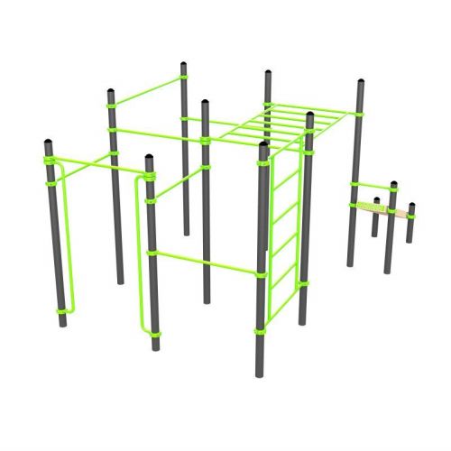 Воркаут (поручни, 7 перекладин, рукоход клас., шведская стенка, наклонная скамья) ZAVODSPORTA W326