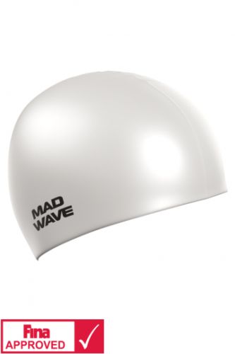 Шапочка для плавания MADWAVE Intensive Silicone Solid FINA Approved (силикон) белый