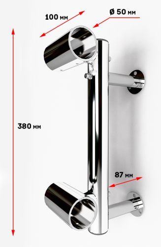 Кронштейн для хореографического (балетного) станка настенный двухрядный М22 (нержавеющая сталь)#3 Кронштейн для хореографического (балетного) станка настенный двухрядный М22 (нержавеющая сталь)#3