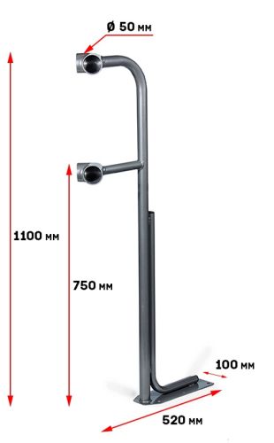 Кронштейн для хореографического (балетного) станка угловой напольный двухрядный "Грация"#2 Кронштейн для хореографического (балетного) станка угловой напольный двухрядный "Грация"#2