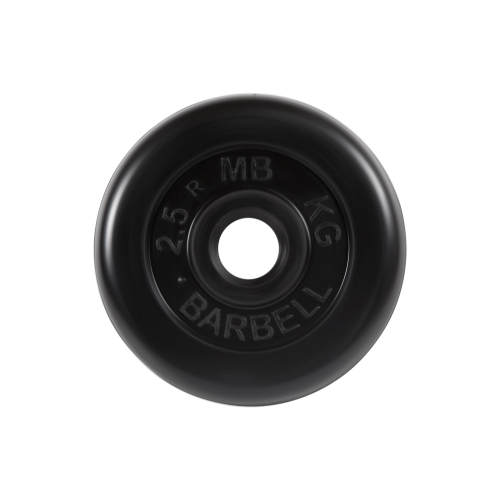Диск обрезиненный 2,5кг, d=26мм (черный) MB Barbell MB-PltB26-2,5