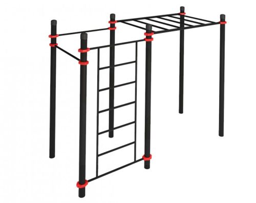 Комплекс Воркаут с рукоходом, шведской стенкой и двумя турниками#3