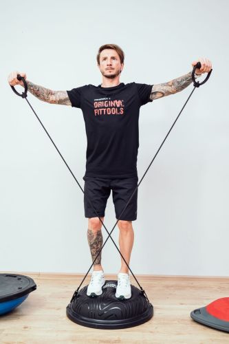 Полусфера гимнастическая Original FitTools R3 с эспандерами и насосом#3