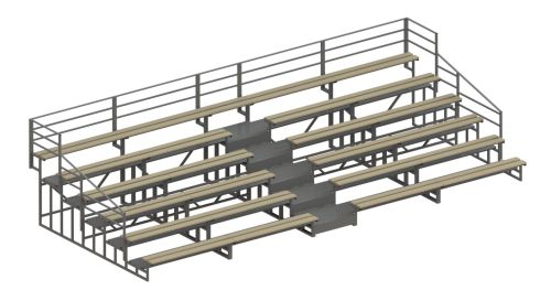 Трибуна сборно-разборная 6-ти рядная на 100 мест (с деревянными скамейками) СТ-209 Трибуна сборно-разборная 6-ти рядная на 100 мест (с деревянными скамейками) СТ-209