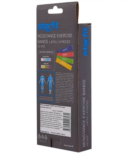 Эспандеры STARFIT ES-203 латекс (4 шт.) неон#9
