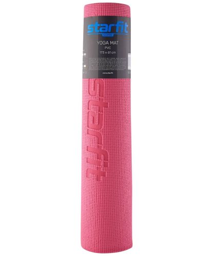 Коврик для йоги и фитнеса STARFIT FM-101 PVC 173x61х0,6 см (розовый)#5 Коврик для йоги и фитнеса STARFIT FM-101 PVC 173x61х0,6 см (розовый)#5