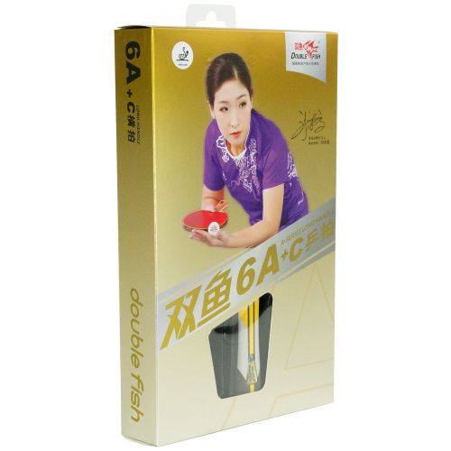 Ракетка для настольного тенниса DOUBLE FISH 6A+C (коническая ручка) ITTF Approved#5 Ракетка для настольного тенниса DOUBLE FISH 6A+C (коническая ручка) ITTF Approved#5