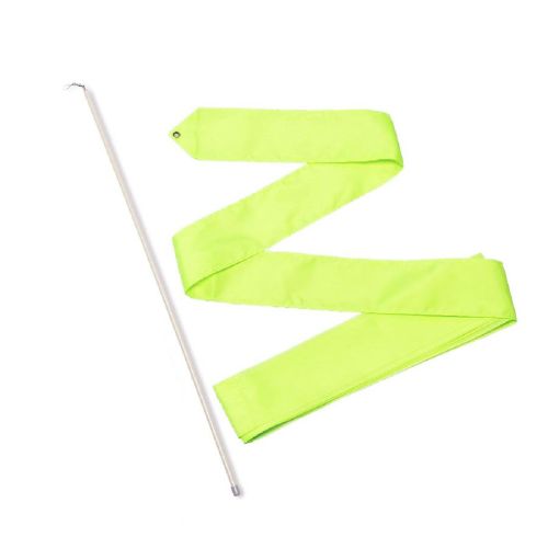 Лента гимнастическая с палочкой 6 м (лимонный)