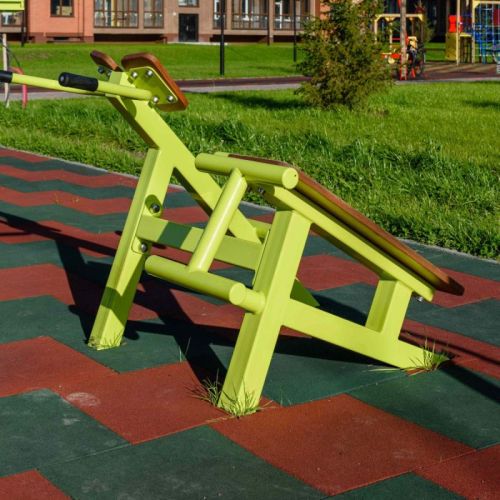 Уличный тренажер Скамья для пресса + гиперэкстензия ZAVODSPORTA Fix-1709#9