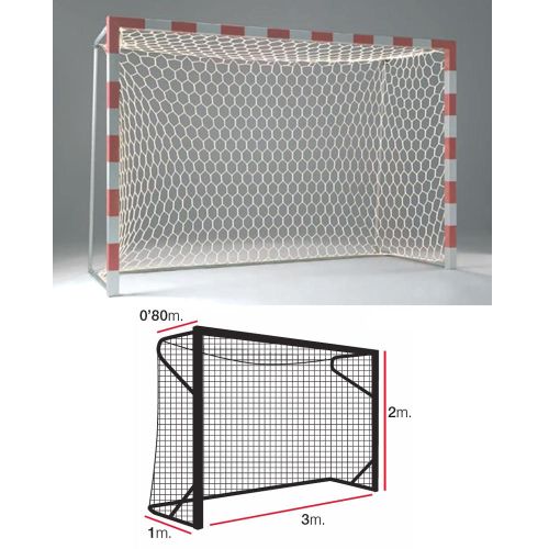 Сетка для гандбола/футзала EL LEON DE ORO 3х2 м d=4 мм, яч. 120х120 мм (глуб. 0,8/1) полипропилен, белая