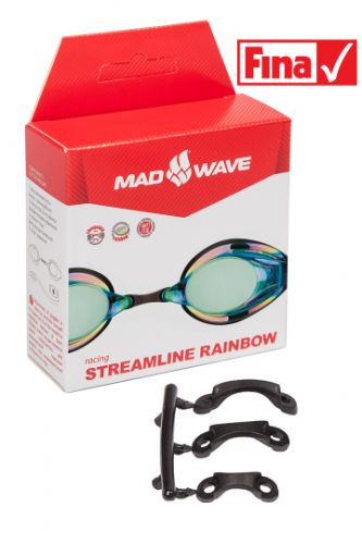 Очки стартовые MADWAVE STREAMLINE Rainbow (синий)#4