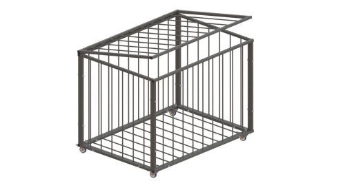 Корзина для мячей передвижная 750х1050х750 на 40 шт. (пруток) СТ-111