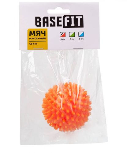 Мяч массажный BASEFIT GB-601 6 см (оранжевый)#2 Мяч массажный BASEFIT GB-601 6 см (оранжевый)#2