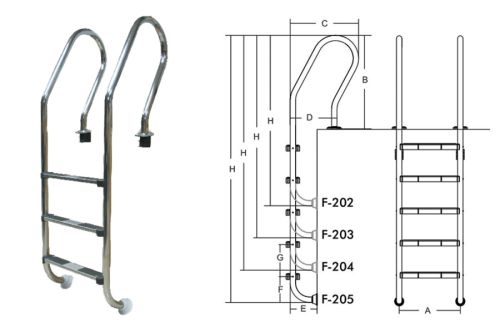 Лестница для бассейнов F (4 ступени)