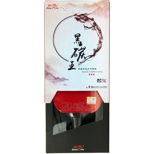 Ракетка для настольного тенниса DOUBLE FISH Black Carbon King Racket 3*** (коническая ручка) ITTF Approved#8 Ракетка для настольного тенниса DOUBLE FISH Black Carbon King Racket 3*** (коническая ручка) ITTF Approved#8