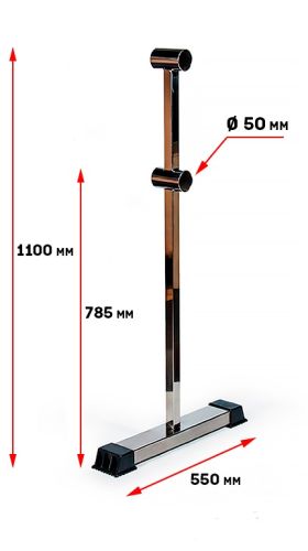 Кронштейн для хореографического (балетного) станка переносной напольный двухрядный (нержавеющая сталь)#2 Кронштейн для хореографического (балетного) станка переносной напольный двухрядный (нержавеющая сталь)#2