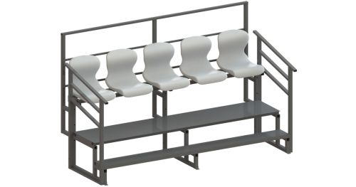 Трибуна однорядная на 5 мест (с подъемом ряда) СТ-383 Трибуна однорядная на 5 мест (с подъемом ряда) СТ-383