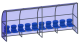 Скамейка для запасных игроков (10 мест, боковины закрыты) СТ-169#3 Скамейка для запасных игроков (10 мест, боковины закрыты) СТ-169#3