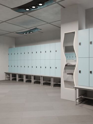 Шкаф для раздевалок ЛДСП 2-2 на скамье-подставке (2 секции) 1550х864х500 мм#12