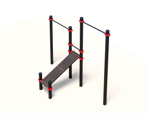 Турник уличный двойной с лавкой для пресса Воркаут ТС-36#6