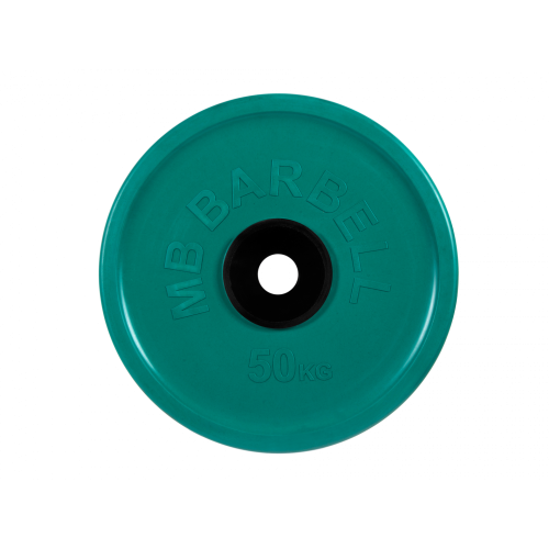 Диск обрезиненный евро-классик 50кг, d=51мм (зеленый) MB Barbell MB-PltCE-50