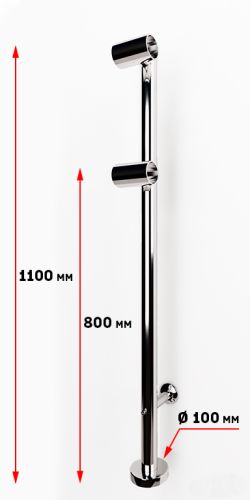 Кронштейн для хореографического (балетного) станка напольный пристенный двухрядный (нержавеющая сталь)#2 Кронштейн для хореографического (балетного) станка напольный пристенный двухрядный (нержавеющая сталь)#2