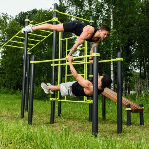 Воркаут (рукоход, швед. стенка, 2 переклад., переклад. верт., накл. скамья, брусья) ZAVODSPORTA W337#4