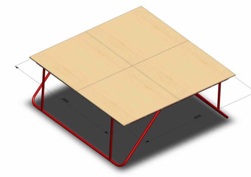 Батутная арена 3х3 м площадка-проход с опорами и настилом Батутная арена 3х3 м площадка-проход с опорами и настилом