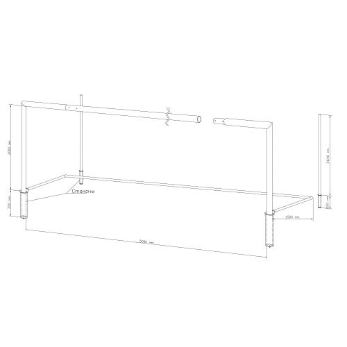 Ворота футбольные 5х2 м стальные d=76 мм стационарные со стаканами №1 (разборные)#2