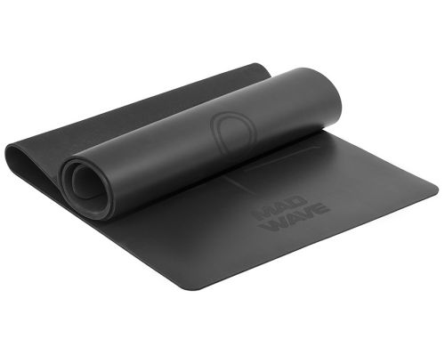 Коврик для йоги MADWAVE Yoga Mat PU Rubber 183х61х0,4 см (черный)