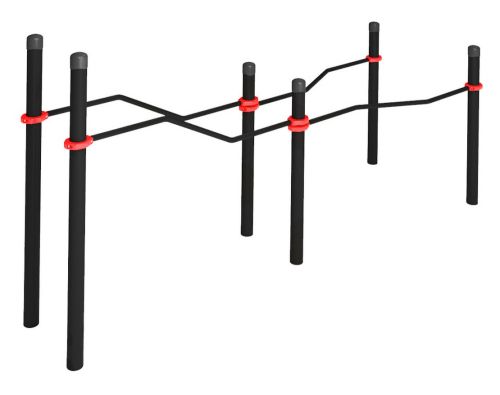 Параворкаут Брусья двойные, разноуровневые с подъездом для коляски Параворкаут Брусья двойные, разноуровневые с подъездом для коляски