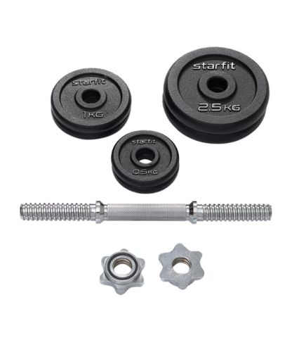 Гантель разборная чугунная STARFIT DB-715 9 кг Гантель разборная чугунная STARFIT DB-715 9 кг