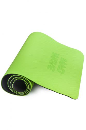 Коврик для йоги MADWAVE Yoga Mat TPE double layer 183х61х0,6 см (зеленый)#2 Коврик для йоги MADWAVE Yoga Mat TPE double layer 183х61х0,6 см (зеленый)#2