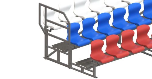 Трибуна сборно-разборная 3-х рядная на 150 мест СТ-259#3 Трибуна сборно-разборная 3-х рядная на 150 мест СТ-259#3