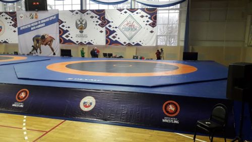 Ковёр борцовский 10х10х0,05 м, эквивалентно пл.140 кг/м3 (НПЭ, трёхцветный) СТП-88#3