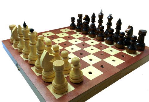 Шахматы деревянные для незрячих (слепых)