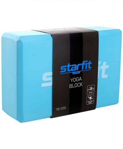 Блок для йоги STARFIT Core YB-200 EVA 22,5х15 см (синий пастель)#4