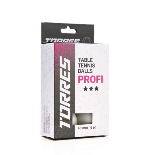 Мяч для настольного тенниса TORRES Profi 3* (6 шт.) белый#3