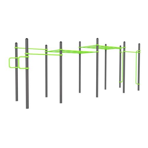 Воркаут (поручни, 2 турника, рукоход клас. 2 ур., 2 перекладины, перекладины верт.) ZAVODSPORTA W224