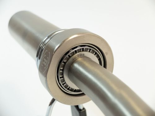 Гриф олимпийский слабоизогнутый 47" REBEL R-OB47-Z-CBR (с упорными подшипниками и замками)#7